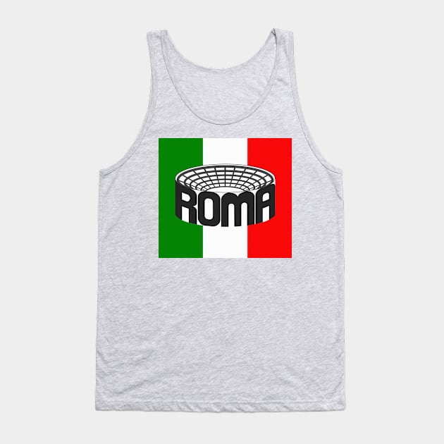 Roma funny Colosseum Italia Flag Typography Souvenir Tank Top by peter2art